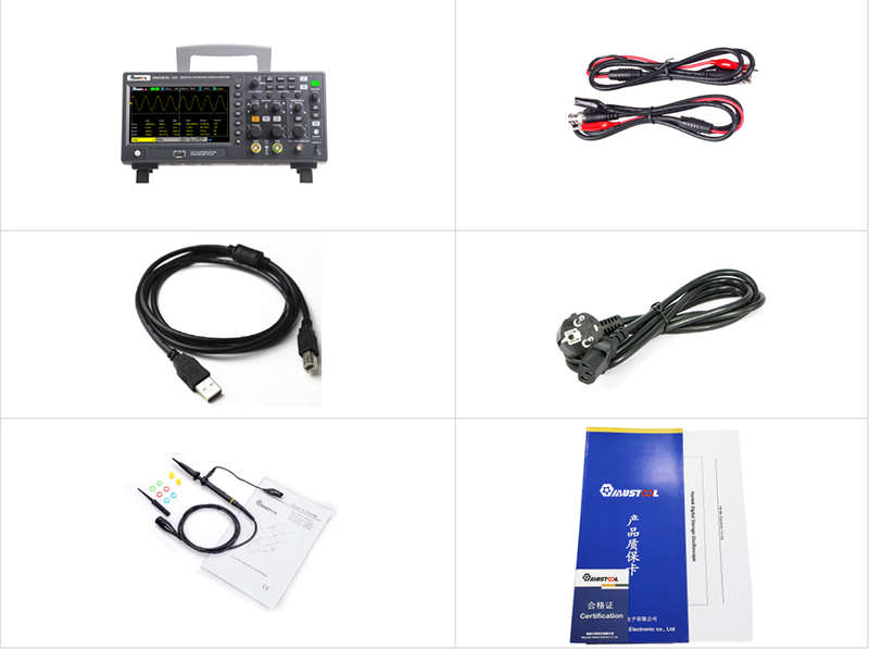 MUSTOOL DSO2D15 Dual-Channel + AFG Digital Storage Oscilloscope 150MHz 1GSa/s Signal Generator Oscil