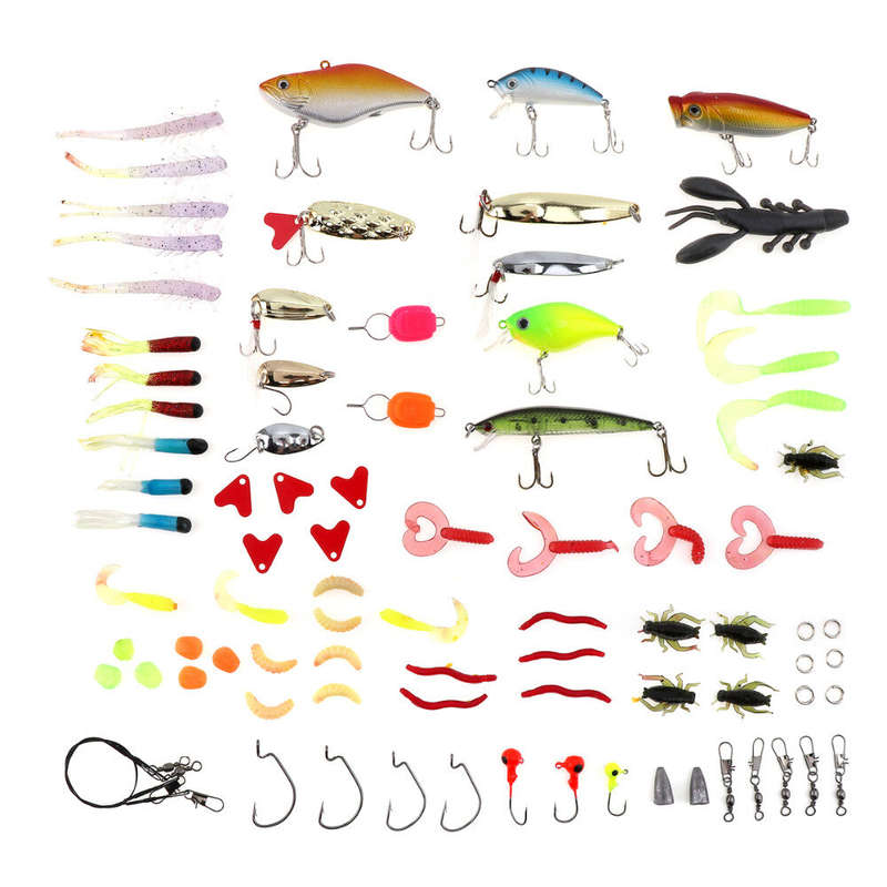 ZANLURE 88pcs Colorful Mixed Fishing Lure Sets Hard Baits/Soft Simulation Lures Artificial Bait With