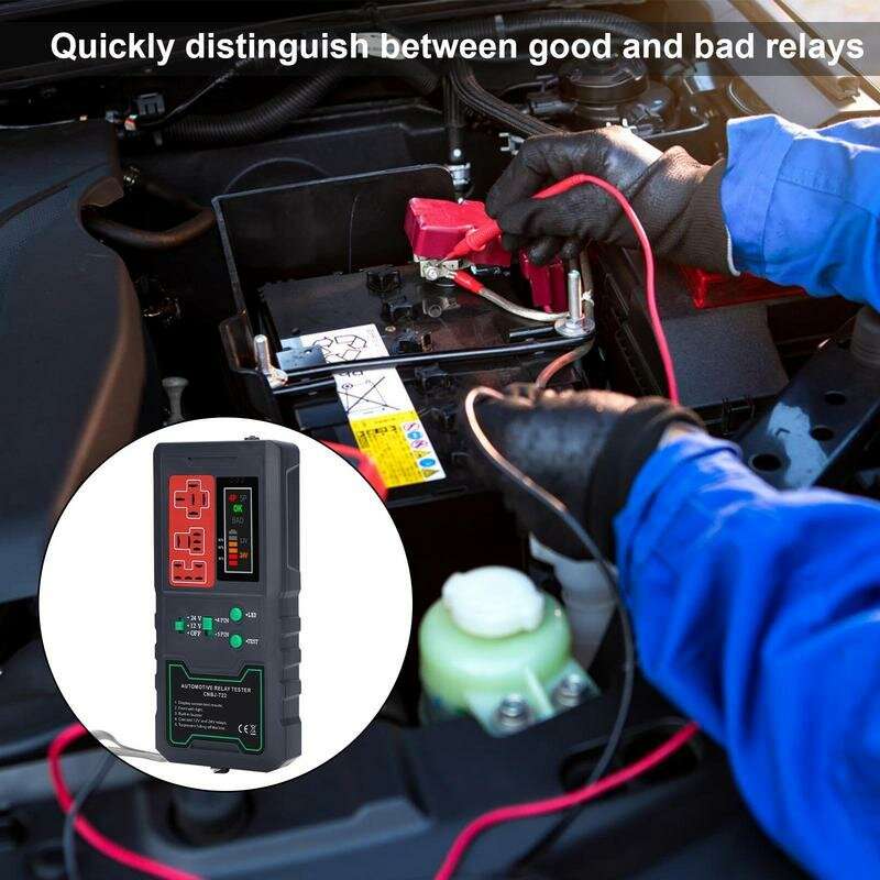 Car Relay Tester 12V/24V Car Circuit Tester with LED Screen 4pin/5pin Car Relay Tool Jit with Large