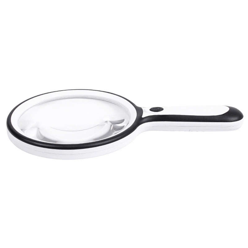 Handheld Reading Magnifier with Dual 5X 10X High Magnification ABS Plastic Acrylic Optical Lens 135m