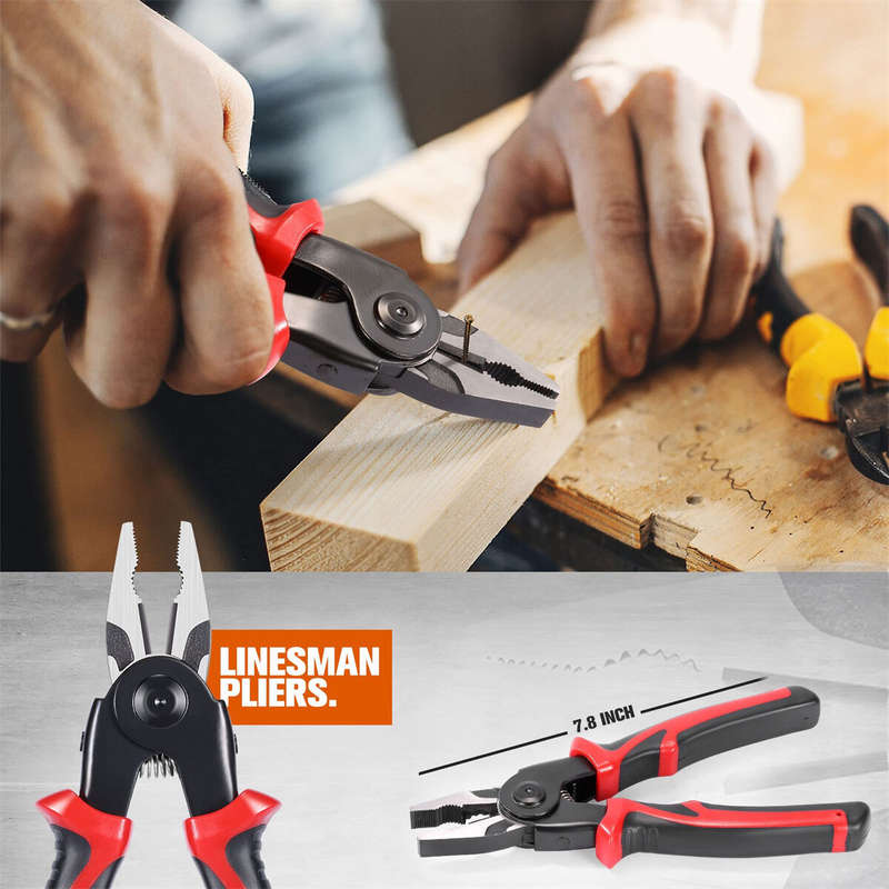 5 in 1 Plier Tool Set High Carbon Steel Wire Cutters Wire Strippers Needle Nose Pliers Long Range Du