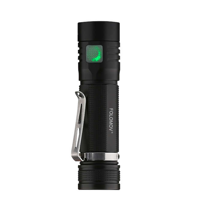 Folomov EDC-C4 1200LM High Lumen Compact EDC Flashlight with 18650 Battery USB Rechargeable Memory F