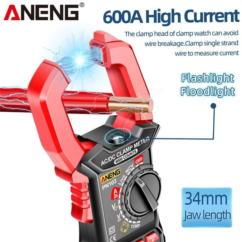 ANENG PN103 Digital Clamp Meter AC/DC Current Professional Multimeter 6000 Counts True RMS Tester Me