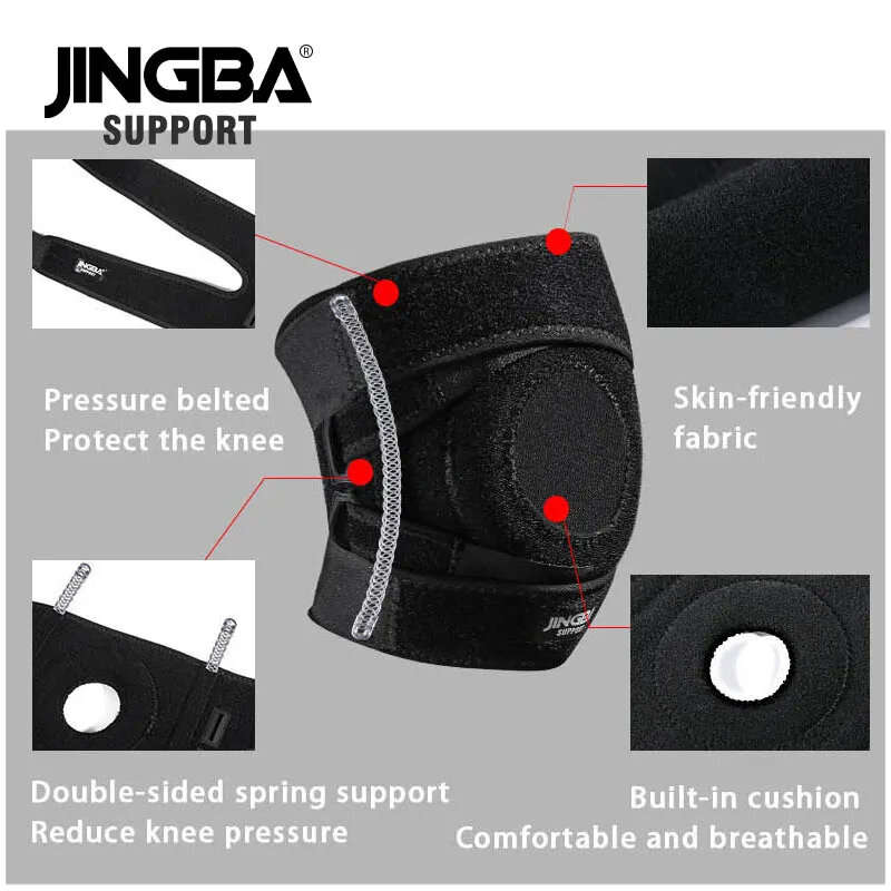 JINGBA SUPPORT Adjustable Knee Pads Breathable Outdoor Sports Knee Brace Support Belt Basketball Fit
