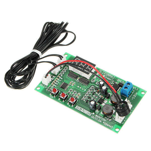 ZHIYU DC 12V 2 Way 3 Wire Fan Smart Temperature Controller With Temperature Speed Digital Display St