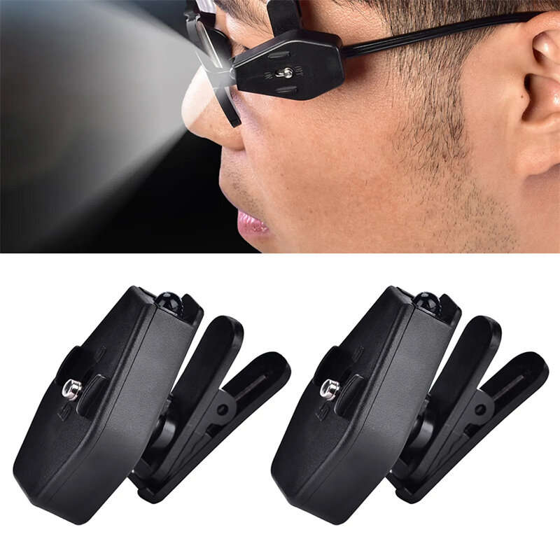 BIKIGHT Mini Flashlight Glasses Reading Lamp Eyeglass Clip Lantern Adjustable Universal Eyeglasses L