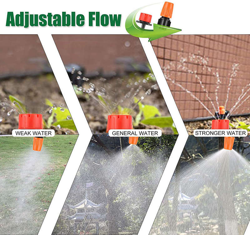 164ft 200PCS 50m Automatic Watering Irrigation Kit DIY Outdoor Garden Drip irrigation Sprinkler Flow