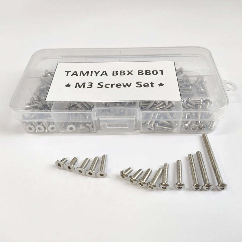 Screws Set Stainless Steel M3 Hexagon Socket Screw Flat Round Head For 1/10 TAMIYA BBX BB01 RC Car P