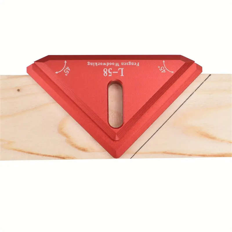 Aluminum Alloy 45 Degree Miter Square Edge Ruler Precision Woodworking Tool for Accurate Miter Saw C