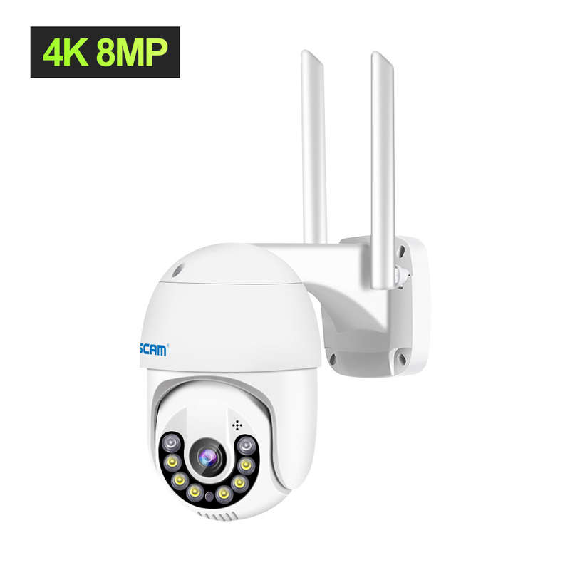ESCAM QF800 8MP Pan/Tilt AI Humanoid Detection Auto Tracking Cloud Storage Waterproof WiFi IP Camera