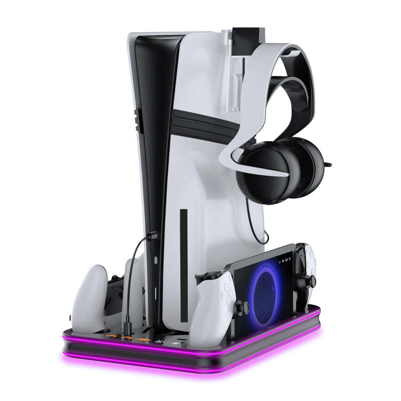 JYS JYS-P5225 Vertical Cooling Station Stand Charging Station Dock with RGB Light for PS5Pro/PS5Slim