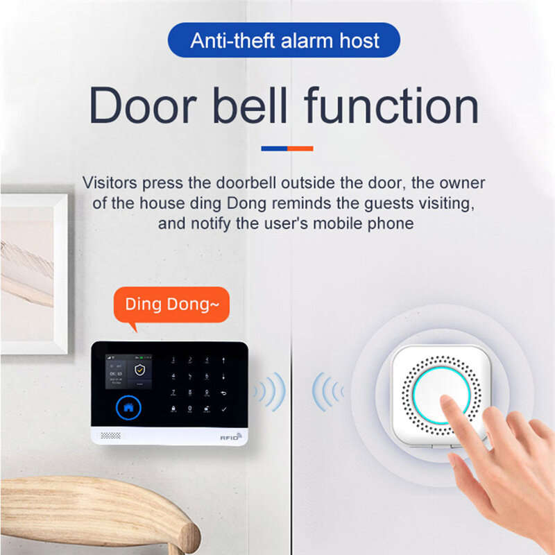 PGST PG-103 Tuya Wireless Alarm System for Home Burglar Security WiFi GSM APP Voice Control Support