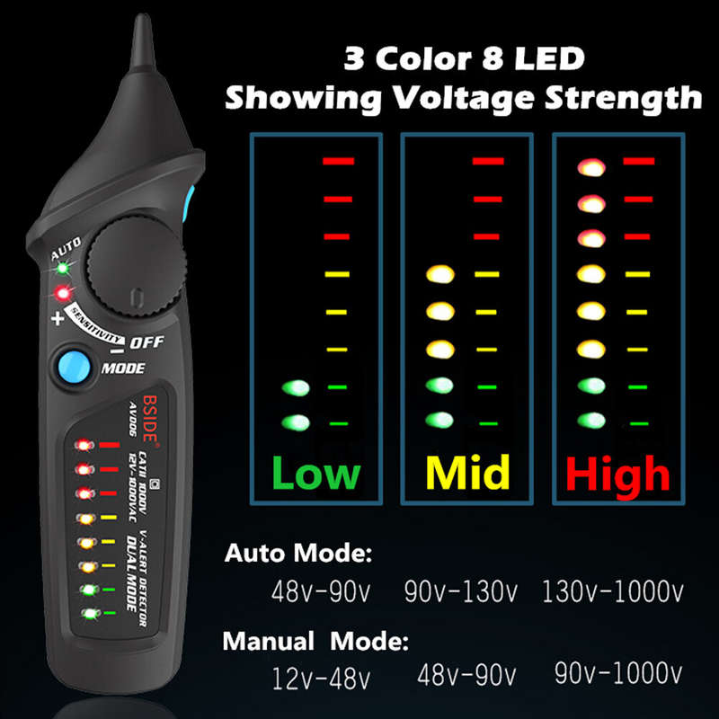 BSIDE AVD06 Non-Contact Voltage detector indicator BSIDE AVD06 Profession Smart test pencil Live/pha