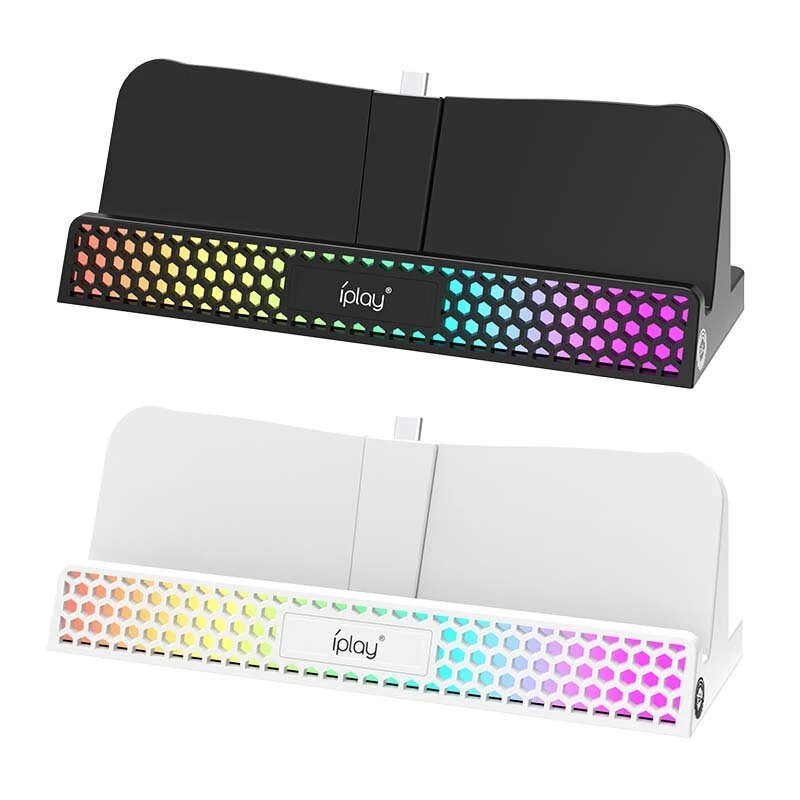 IPLAY HBP-614 for PS5 Portal Game Console RGB Light Charger Bracket with Detachable Stand Plug and P