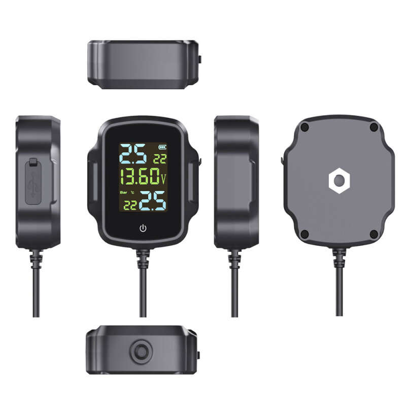 Motorcycle TPMS With QC 3.0 Fast Charging USB Output Motorbike Tire Pressure Monitoring System Tyre