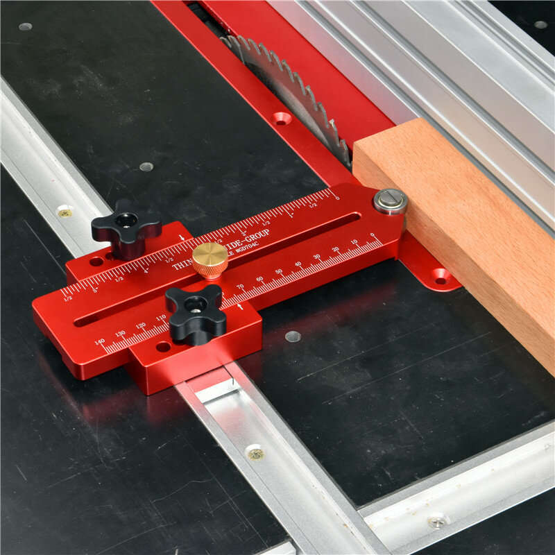 FONSON 140mm Extended Woodworking Thin Guide Jig Table Saw Fast Cutting Limit Fence Workbench T Trac