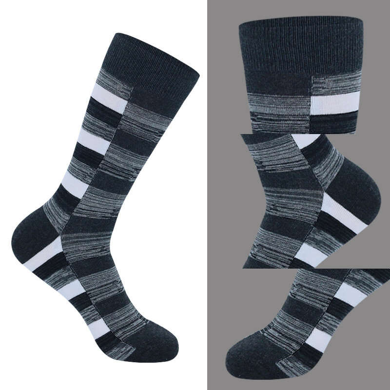 5 Pairs Men's Dress Socks Cotton Colorful Striped Geometric Pattern Funny Casual Pack Novelty Busine