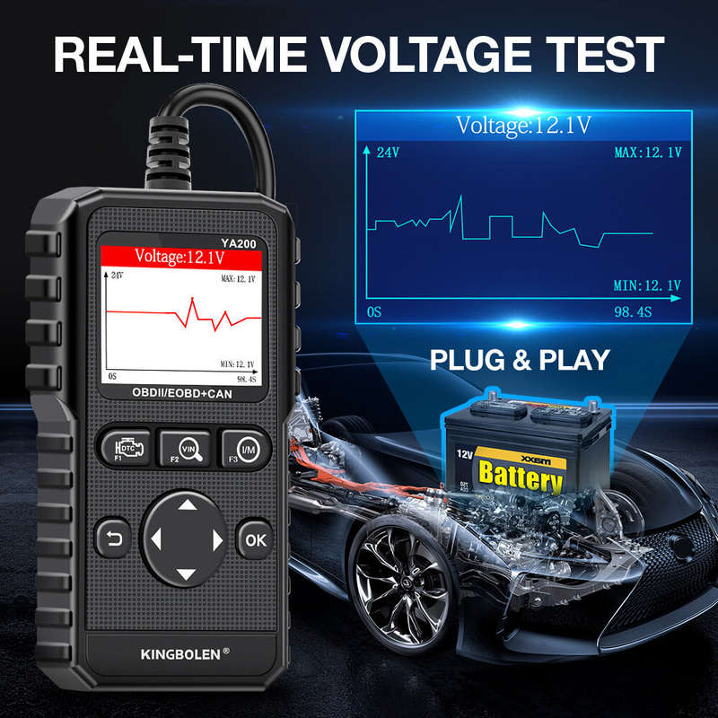 KINGBOLEN YA200 Car Engine Diagnostic Tool Professional Check Engine Light OBD2 Scanner Diagnostic M