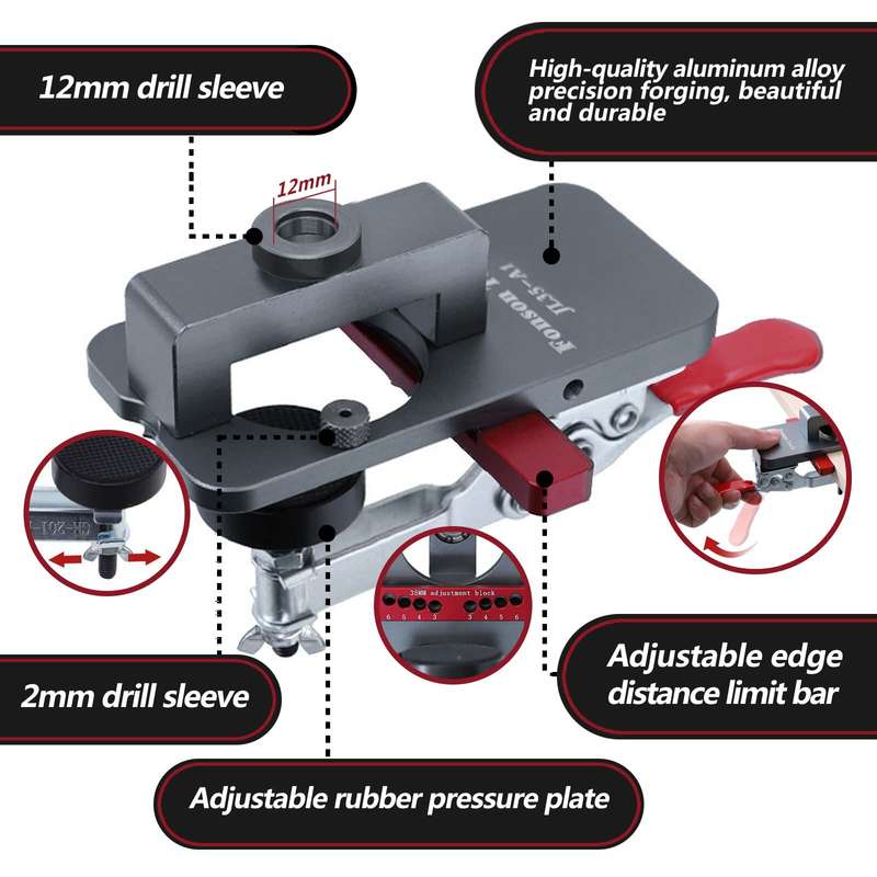 Fonson Tools 35mm Concealed Hinge Jig Drilling Guide Door Hinge Jig for Woodworking Door Cabinet Hin