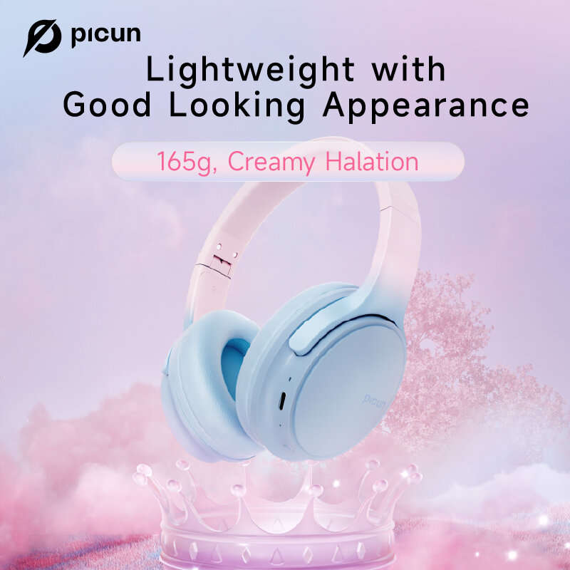 Picun Queen Headset bluetooth V5.3 Headphone 40h Long Battery Life Low Latency Smart Touch HD Calls