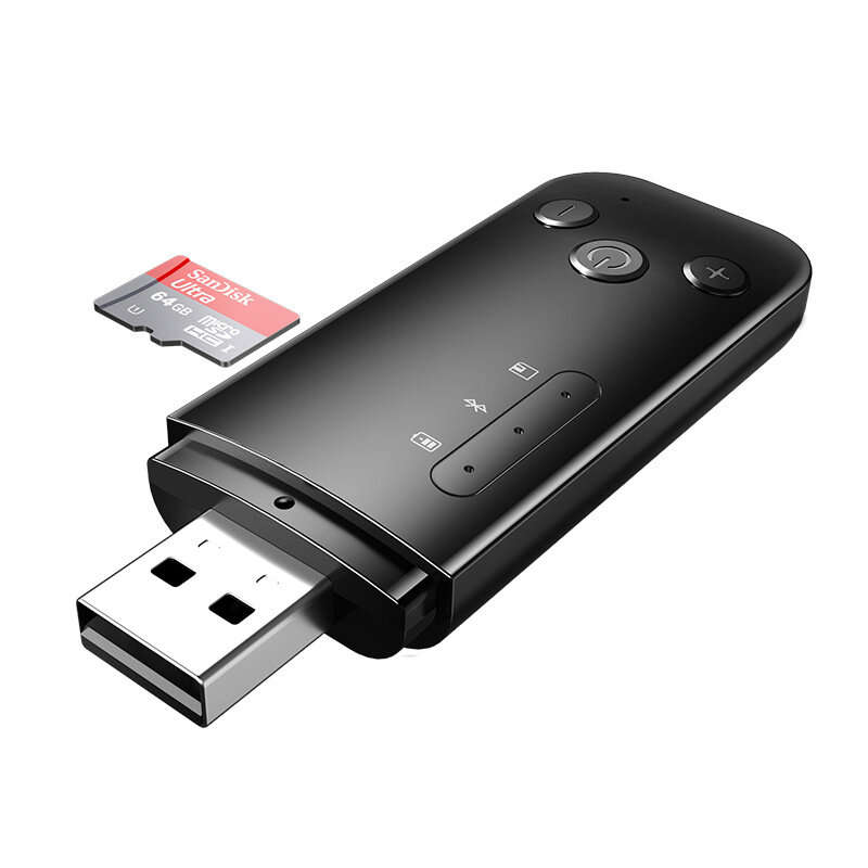 D90 bluetooth 5.0 Adapter 2 in 1 Wireless Audio Receiver Transmitter AUX+USB+FM Triple Output Mode S