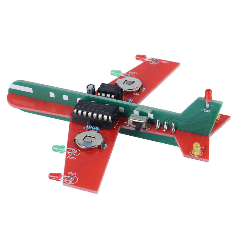 DIY Electronic Kit Airplane Flashing LED Simulate Aircraft Soldering Project Practice For STEM Stude