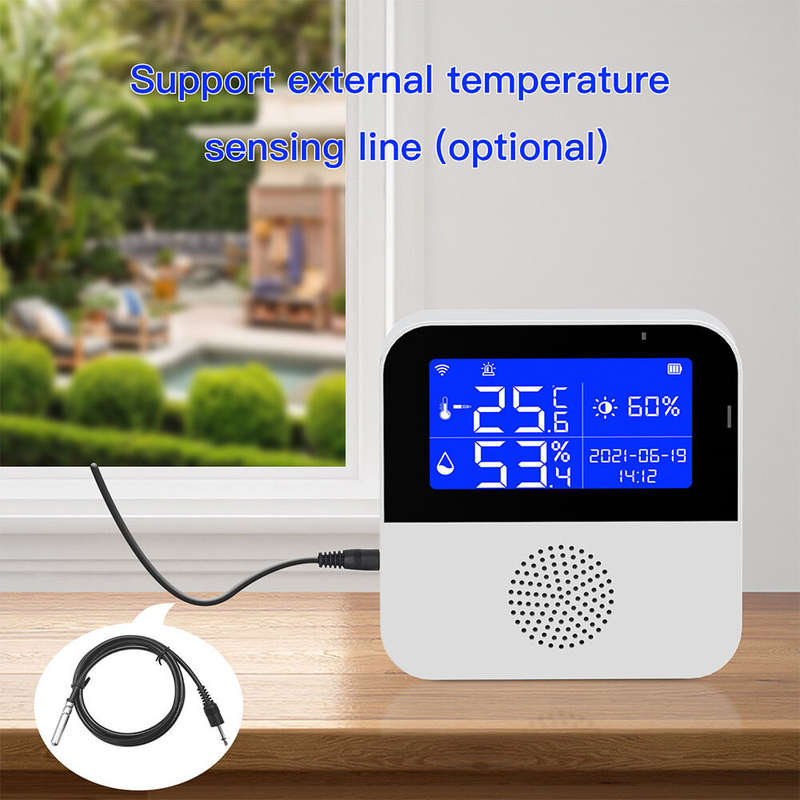 Tuya WiFi Smart Temperature Humidity Sensor Indoor Thermometer Hygrometer Meter with LCD Display Scr