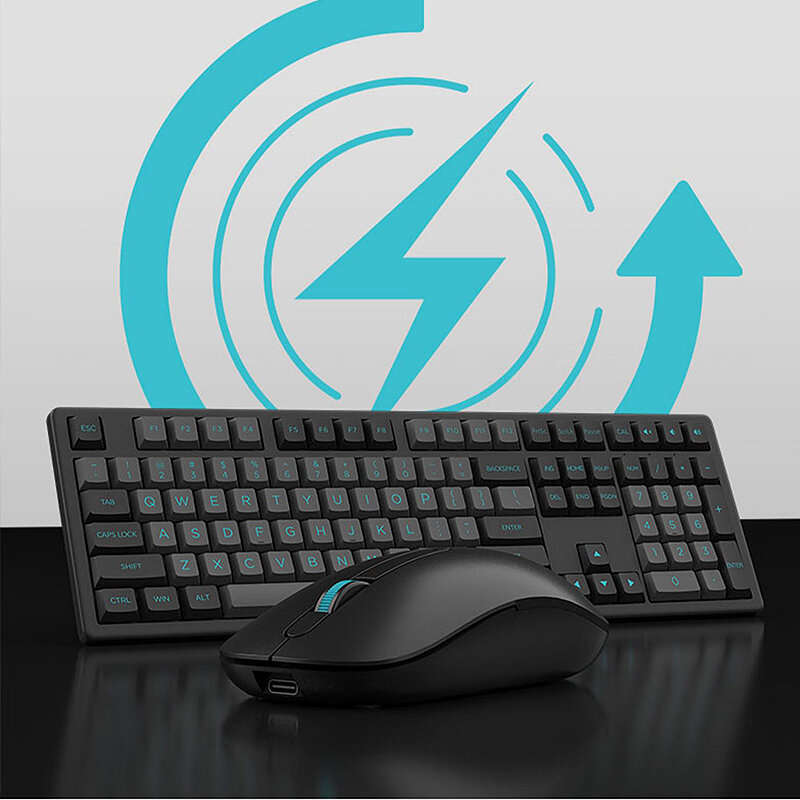 AKKO MX108 Wireless Keyboard Mouse Set BT+2.4G Dual Mode Keyboard and Mouse Combo for Laptop PC Comp