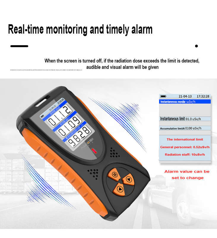 High Precision 0. 05uSv-50mSv Nuclear Radiation Tester Radioactive Tester with Built-in Battery TFT2