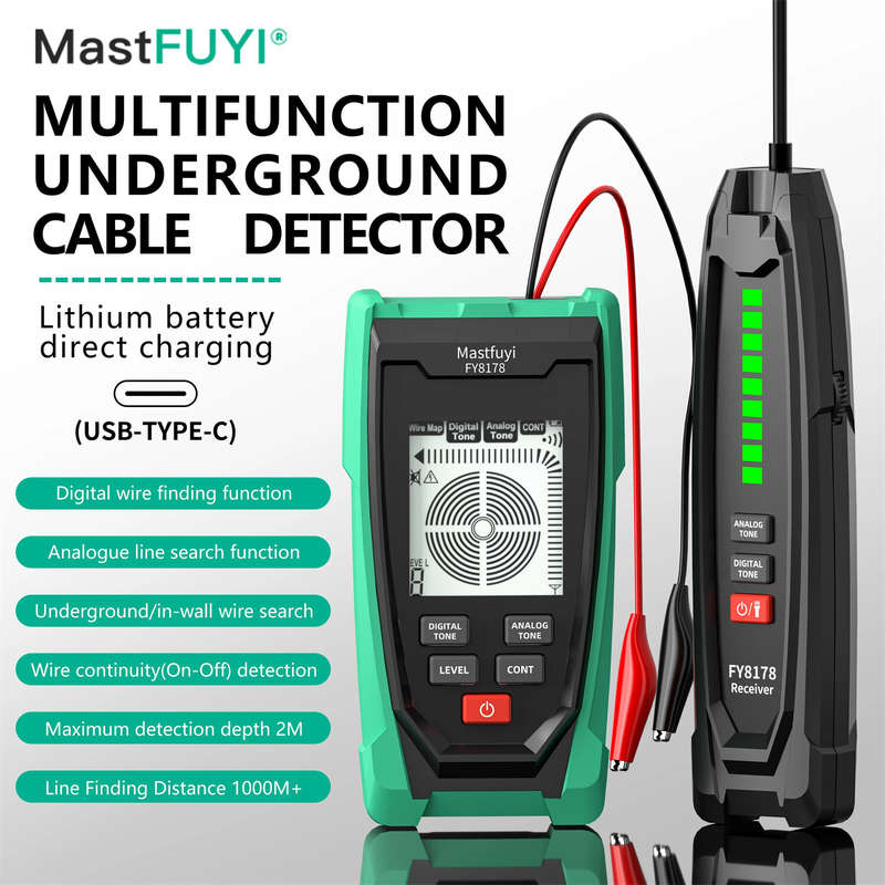 FUYI FY8178 Professional Underground Line tester Digital Analogue Wire Tracker 1000m Range Sensitivi