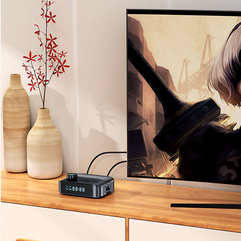 C68 Digital Display bluetooth Receiver Transmitter BT5.3 Stereo LED U Disk 3.5MM AUX Jack RCA Wirele