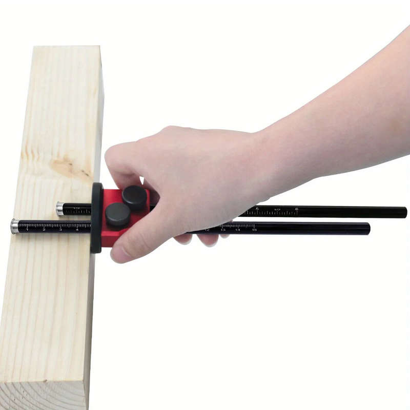 Double Head Wheel Marking Gauge Aluminum Parallel Line Drawing Tool Woodworking Marking Scriber Rule
