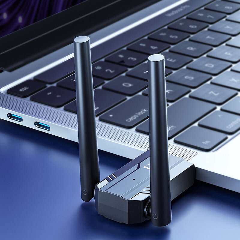 bluetooth 5.4 USB Adapter 150M Dual Antenna Dongle for PC Wireless Mouse Keyboard Music Audio Receiv