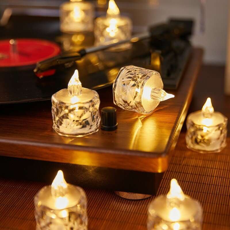 12pcs LED Tea Lights Realistic and Bright Flickering Holiday Gift Flameless Battery Operated Candles