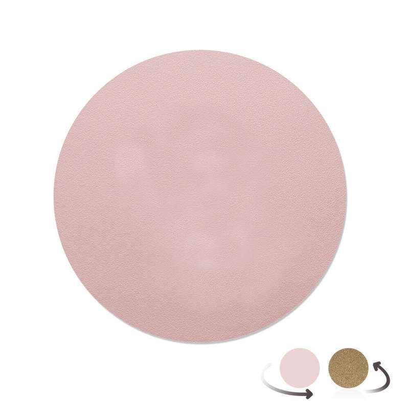 AtailorBird Round Mouse Pad PU Leather Natural Cork Protective Desk Mat Waterproof Non-Slip Double-s