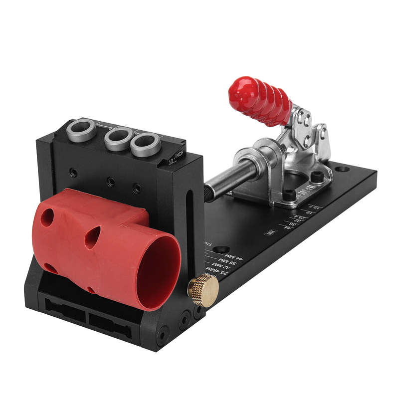 ENJOYWOOD XK4S PRO Pocket Hole Jig with Stabilizing Bar Stop Block Aluminum Alloy Woodworking Drill