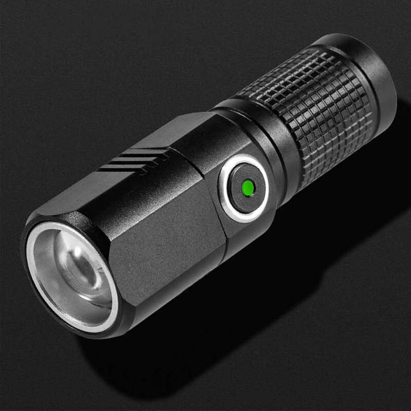 E-Smarter K91 Powerful Zoomable LED Flashlight with 18350 Battery USB Rechargeable Flash Light Campi