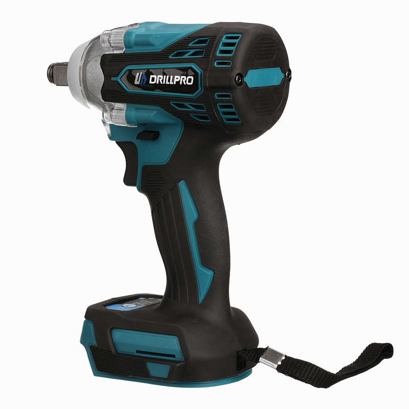 Drillpro 18V 300N.M Bare Metal Cordless Electric Brushless Impact Wrench Stepless Speed Change Switc