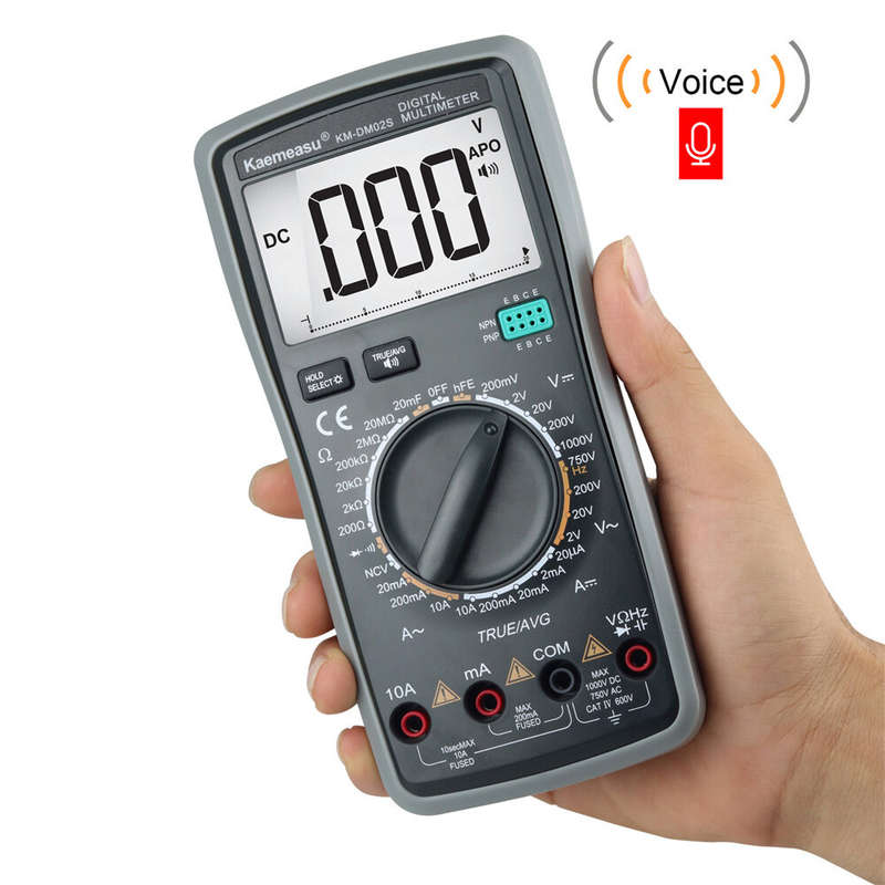 Kaemeasu KM-DM02S Digital Multimeter with Voice Broadcast True RMS Measurement Non-Contact Voltage D