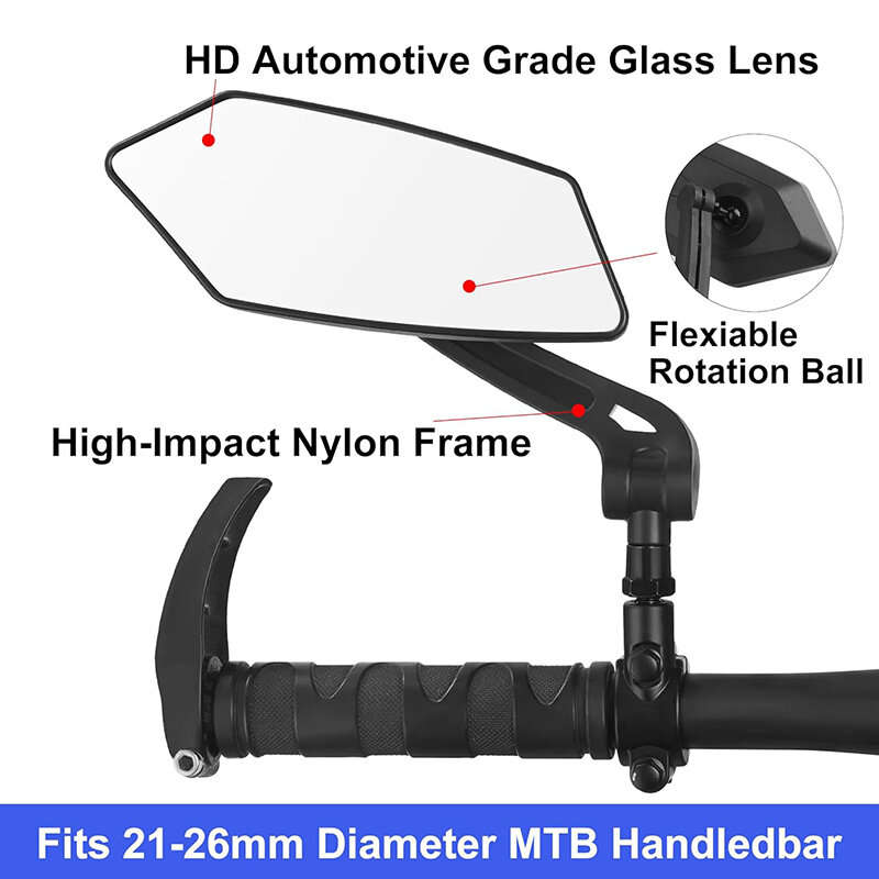 XANES DH005 Bicycle Left Rear View Mirror Wide Range High-Definition Rear View Mirror Cycling Adjust