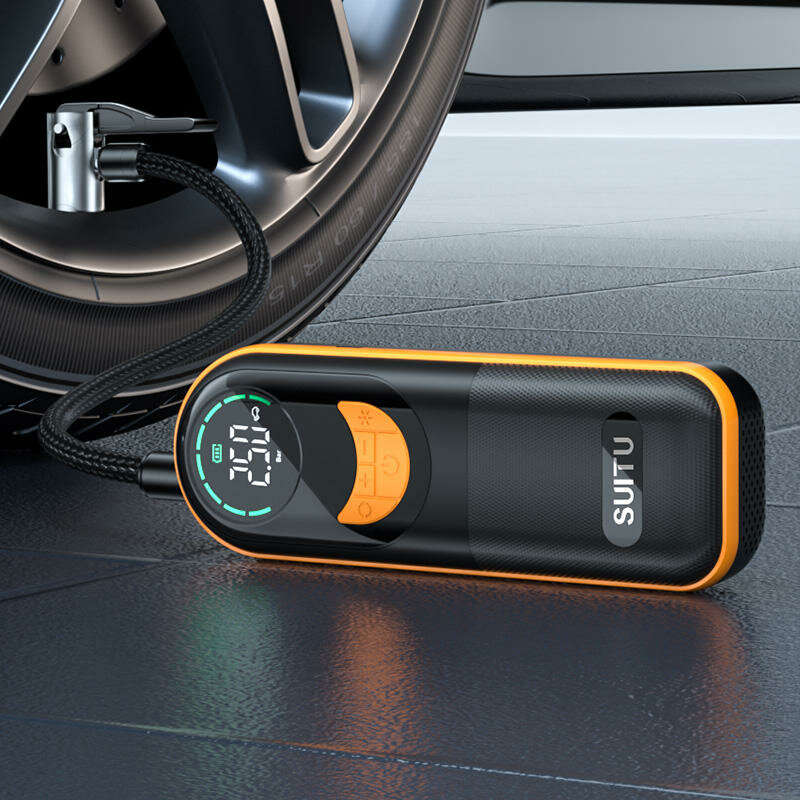 SUITU 4000mAh Wireless Car Tire Inflator with Digital Display & LED Light Graphene Battery for Car M