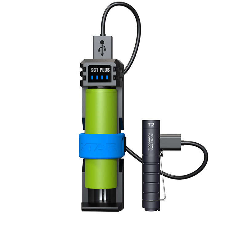XTAR SC1 PLUS Single-Slot Battery Charger QC PD USB C 3A Fast Charging 21700 26650 26800 18650 NiMH