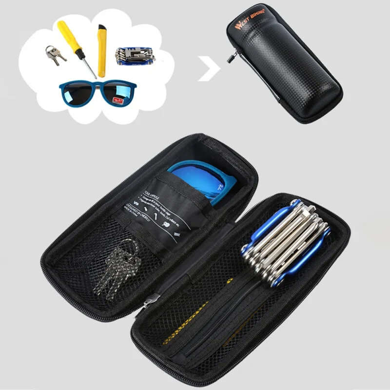 WEST BIKING Cycling Bag Portable Apply Bottle Cage Storage Boxes Store Keys Repair Tools Kit Set Lar