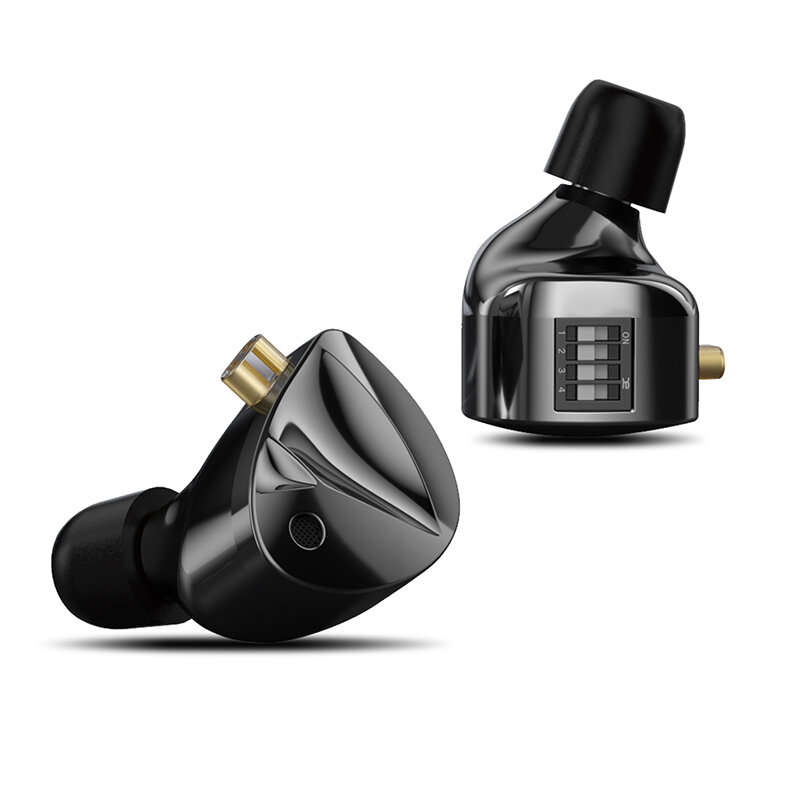 KZ D-Fi Wired Earphone HiFi Sound Bass 10mm Dual Magnetic Dynamic Drivers Four-speed Tuning 3.5mm Er