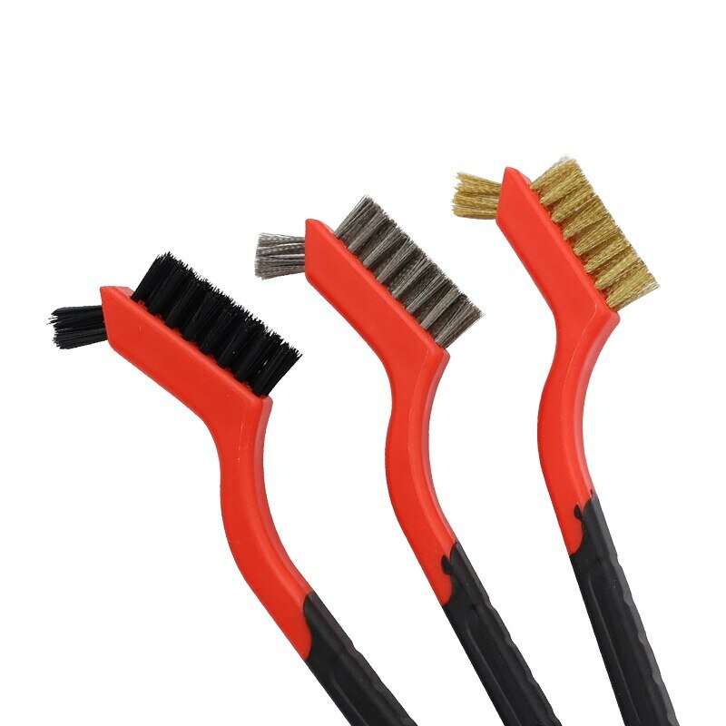 3 Packs Wire Cleaning Brush Stainless Steel/Brass/Nylon Bristles Brush Polishing Rust Remover Kitche