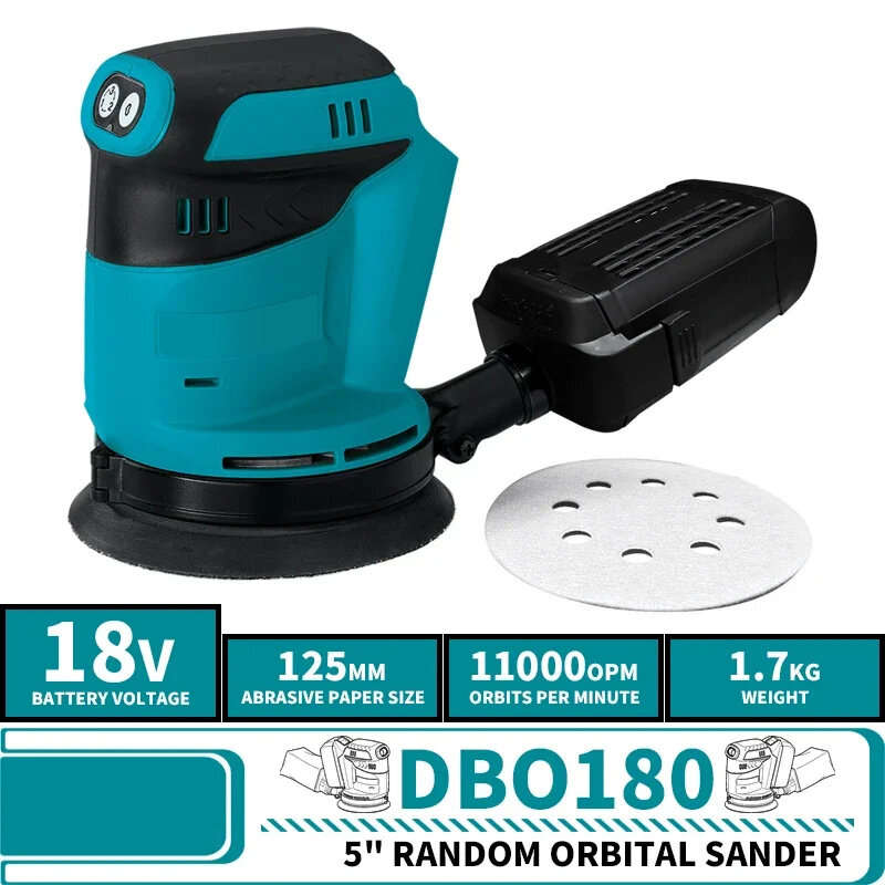 DBO180Z Random Orbit Sander 18V Rechargeable Lithium-Ion Battery 11,000 OPM Variable Speed Control 1