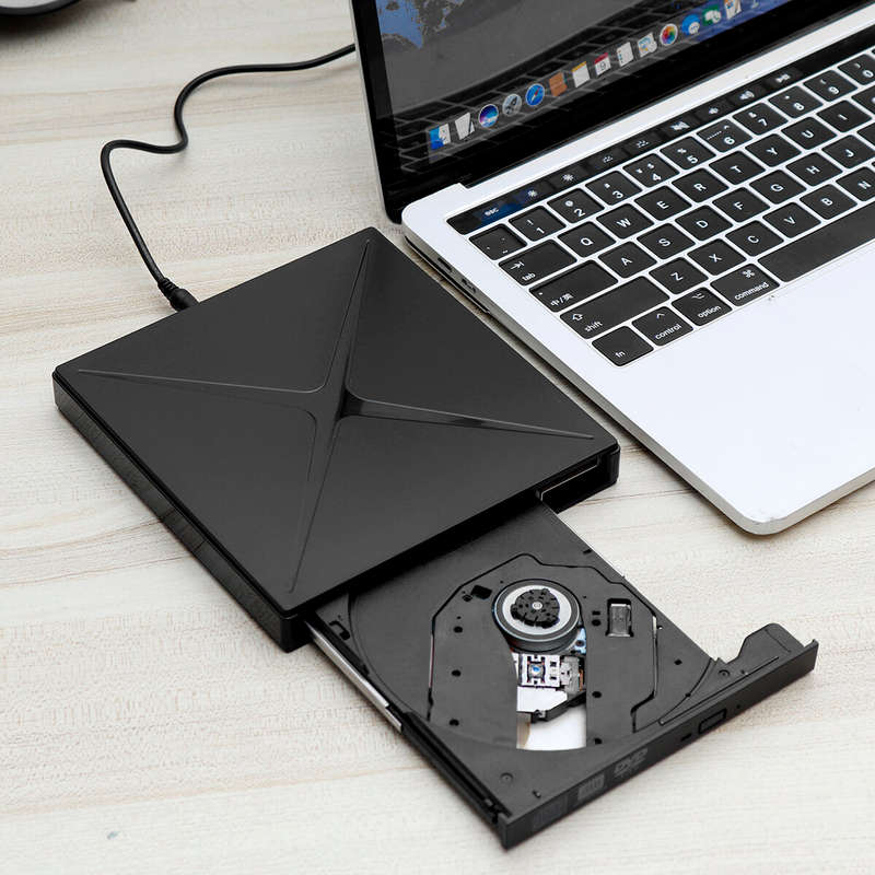GlowGeek USB 2.0 Type-C Driverless High Speed Read Write Recorder DVD CD Burner SATA Interface for W