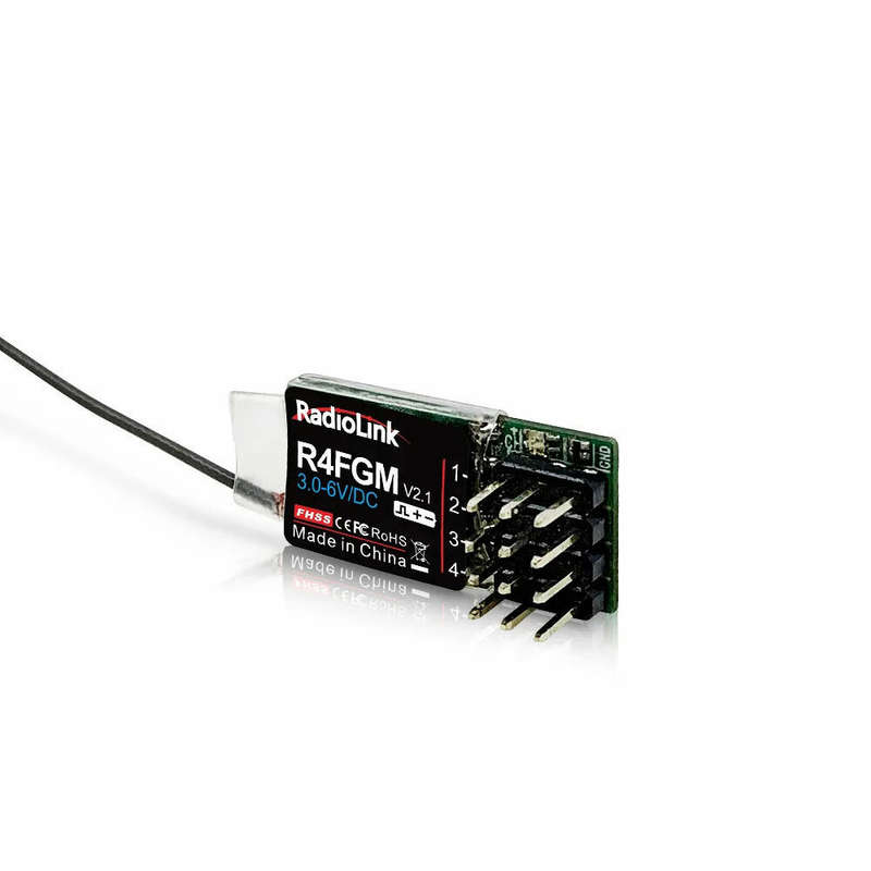 Radiolink R4FGM 2.4GHz 4CH FHSS PWM Mini Receiver with Gyro for RC Airplane Car Boat RC4GS RC6GS T8S