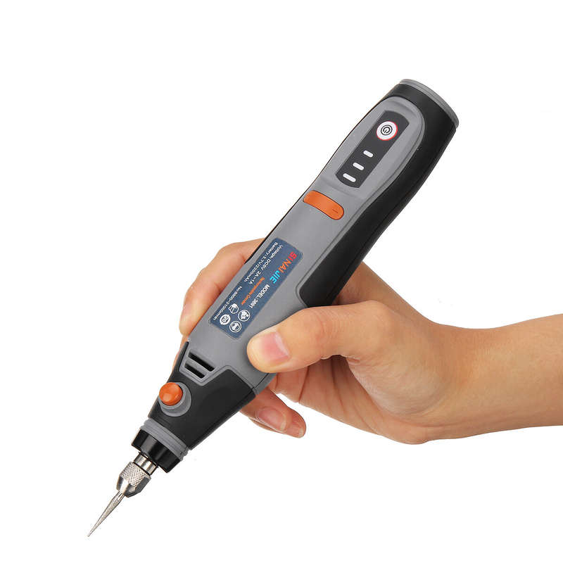 Mini Cordless Rotary Tool 3-Speed Power Rotary Kit LED Light USB Charging For Small Light Projects a