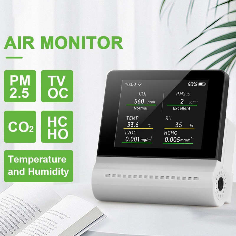 NOYAFA JSM16 5-in-1 Household Air Quality Monitor PM2.5/CO2/HCHO/TVOC Detector Temperature Humidity